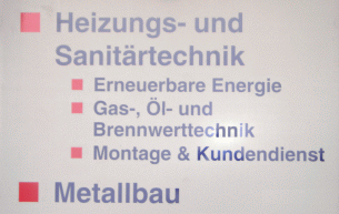 Firmenschild Hefenbrock Heizungs- & Sanitrtechnik 16909 Wittstock